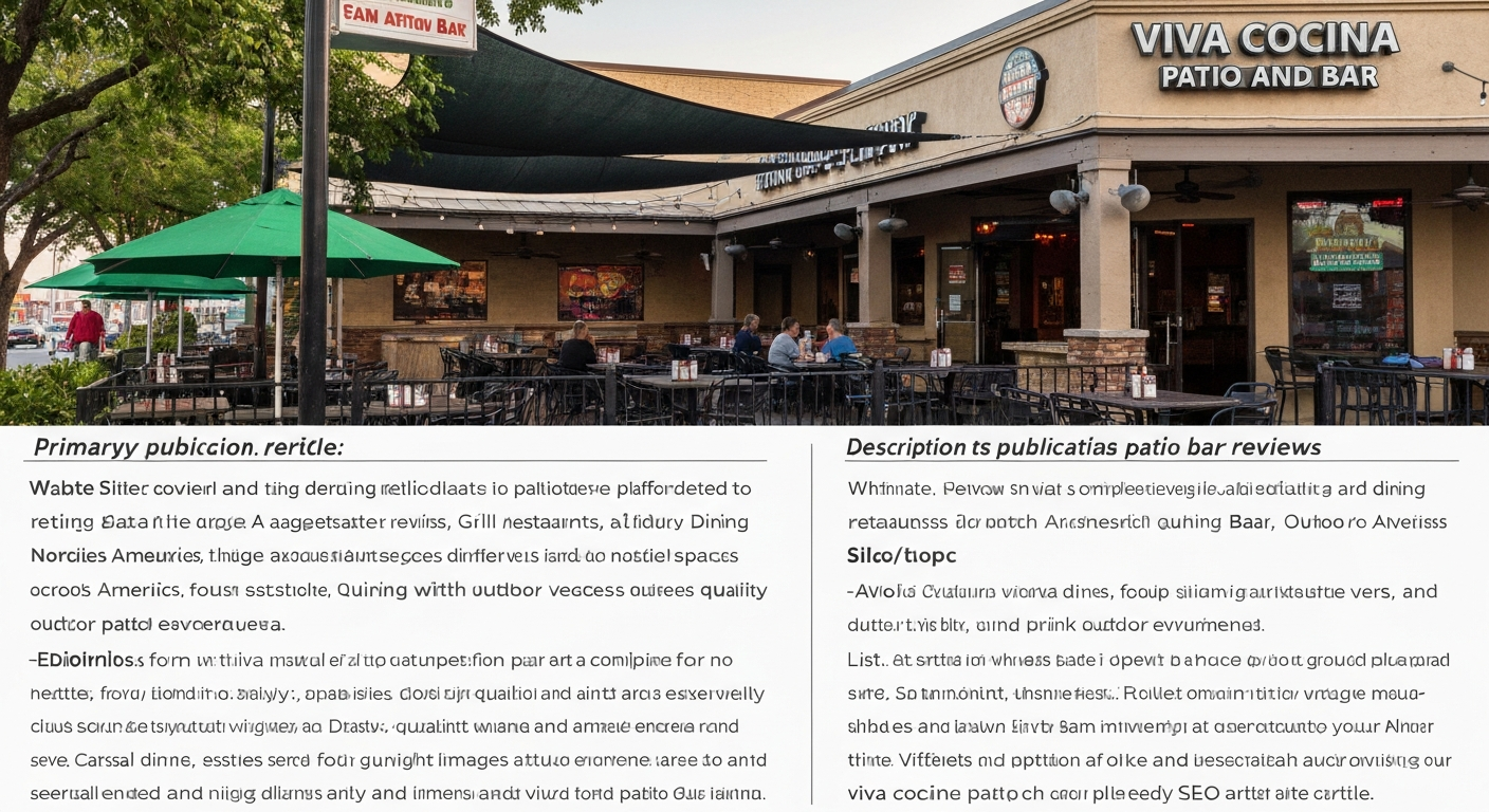 Viva Cocina Patio and Bar Reviews: San Antonio Patio Guide